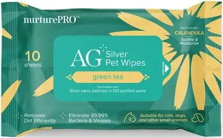 Nurture Pro AG+ 綠茶味銀離子寵物親膚消毒濕紙巾 10片